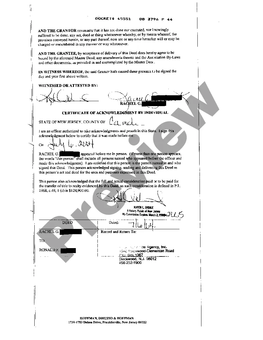 Preview Deed For Condominium