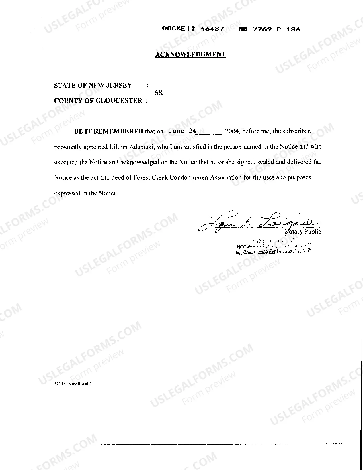 Preview Claim Of Lien regarding Annual Common Expense Assessment