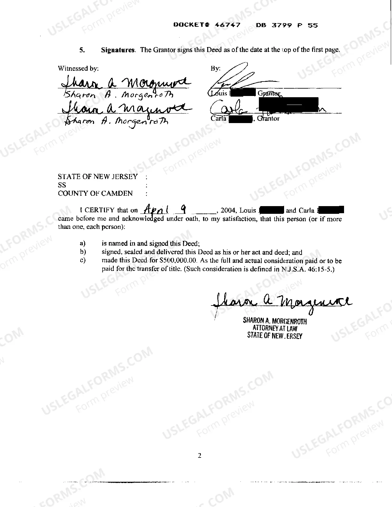 Preview Deed Between Married Couple and Corporation