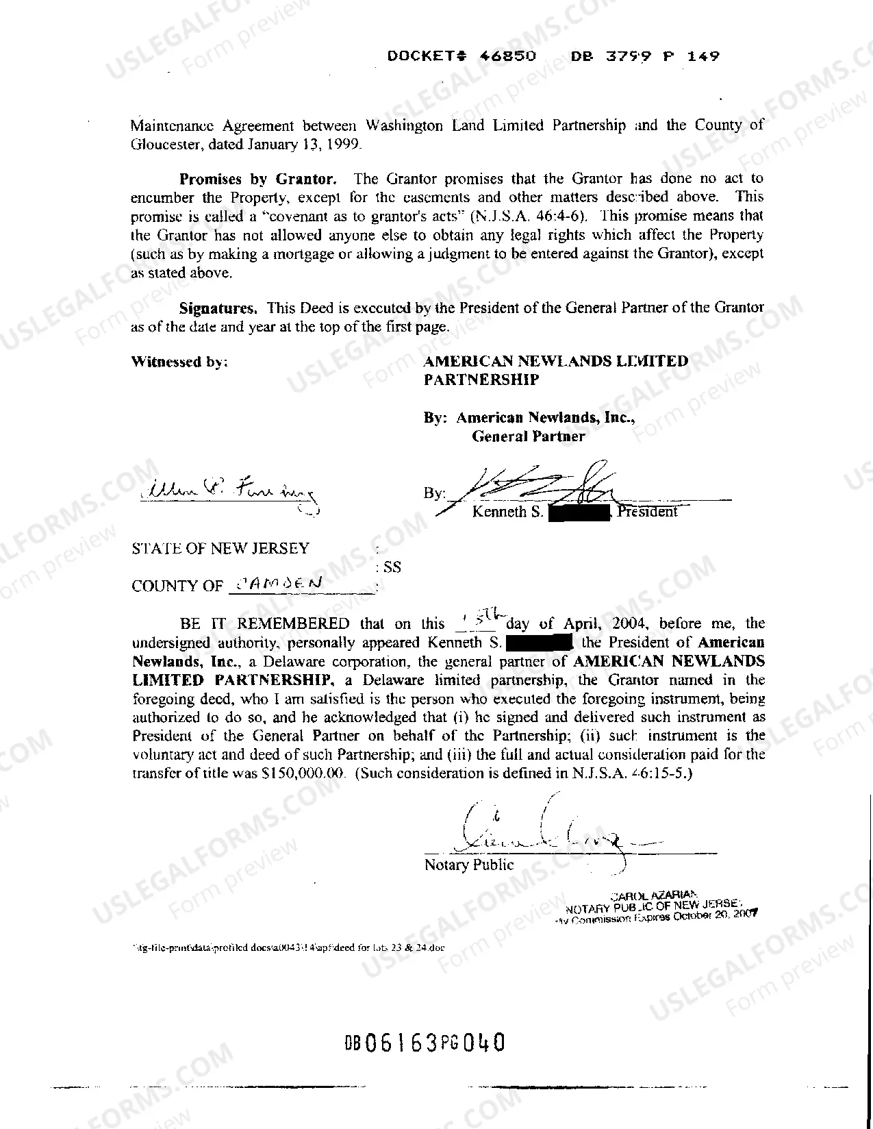 Preview Deed Between Limited Partnership and LLC