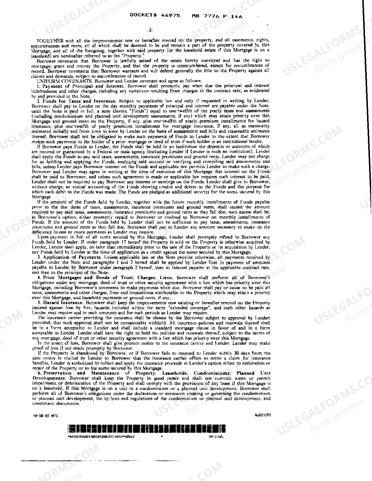 Preview Sample Mortgage