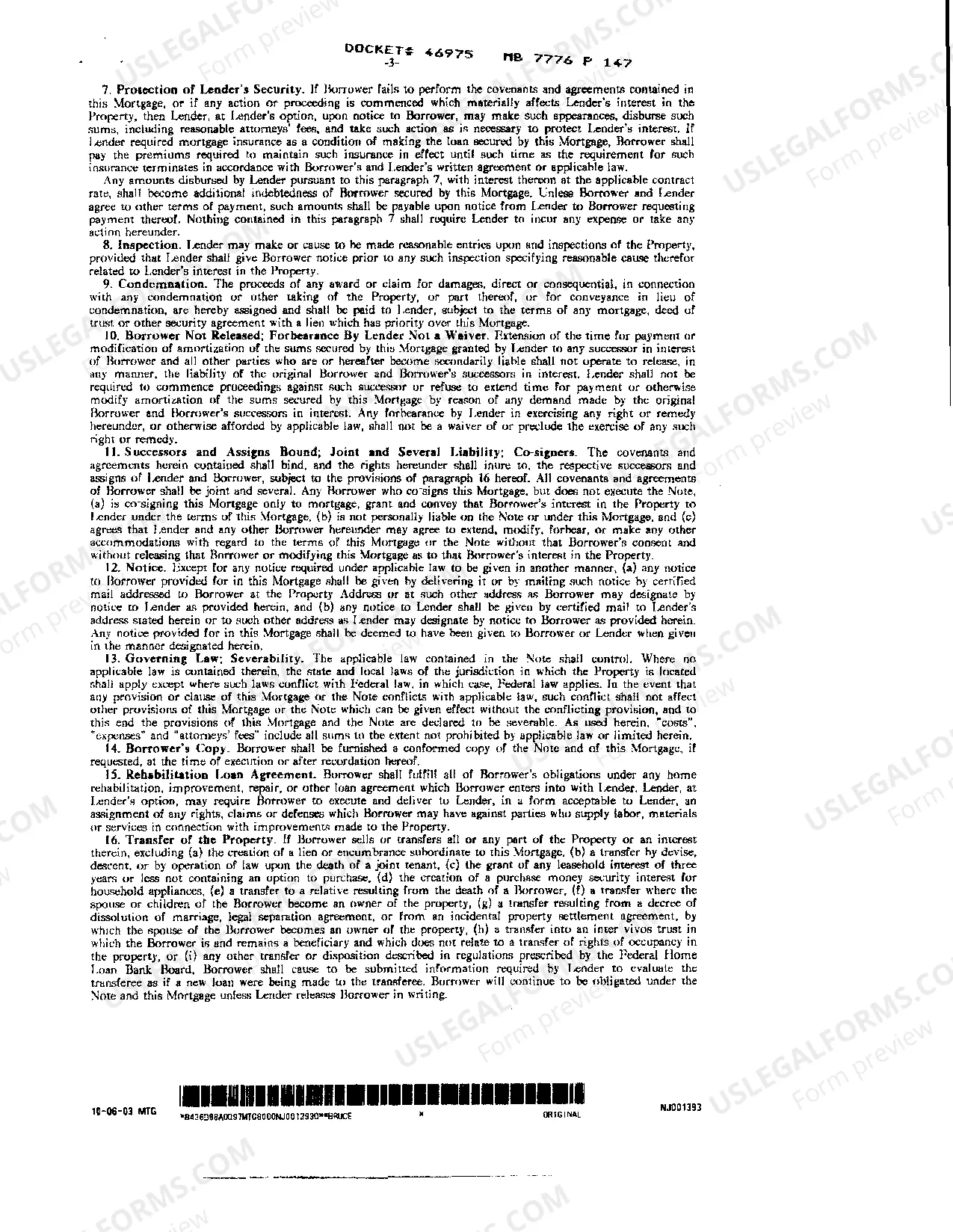 Preview Sample Mortgage