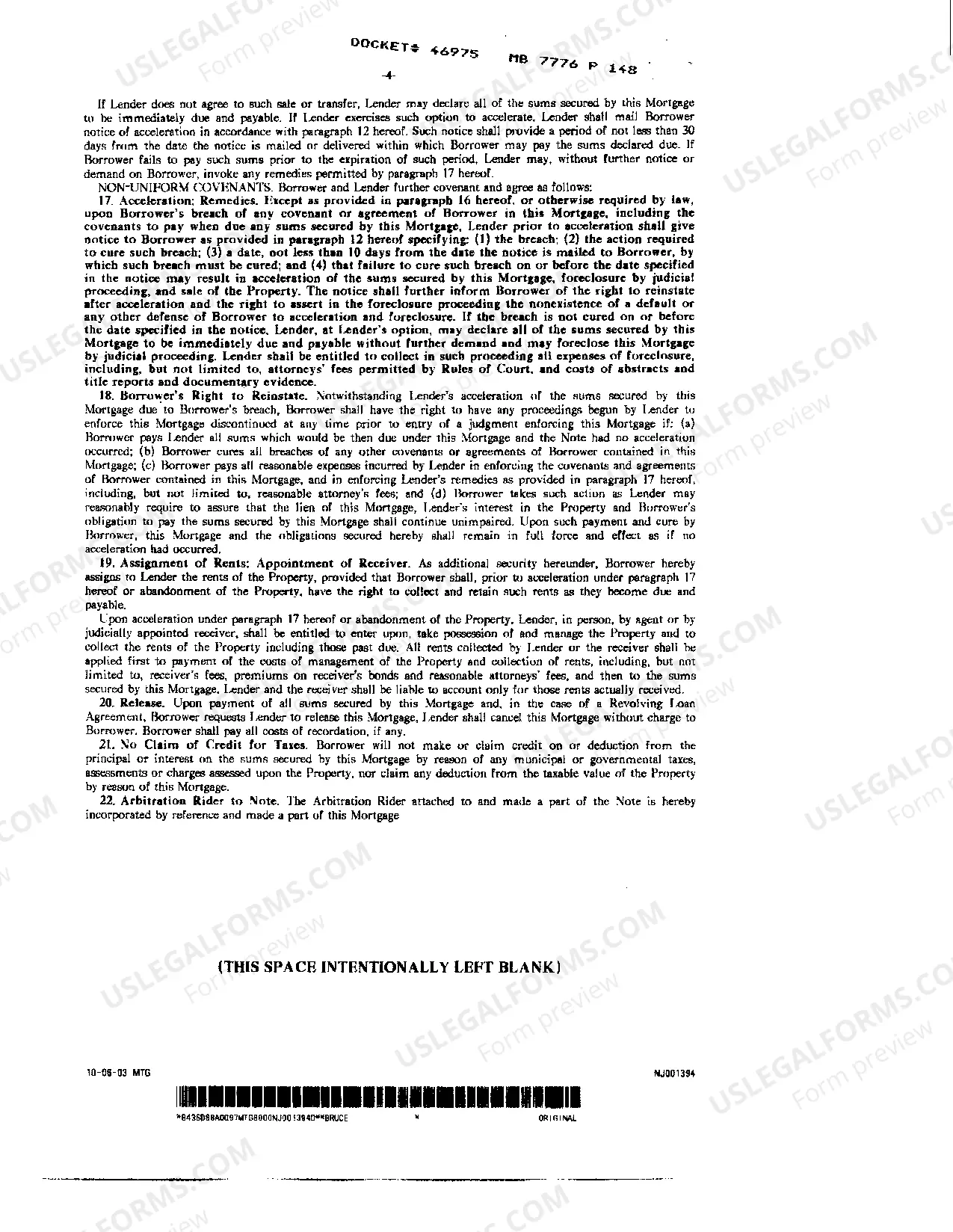 Preview Sample Mortgage