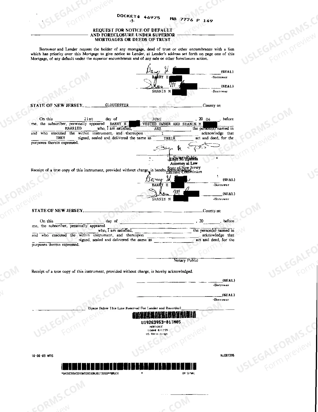 Preview Sample Mortgage