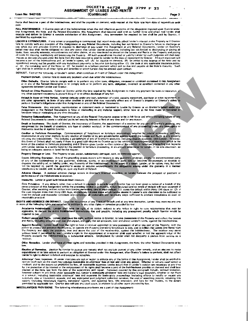 Preview Assignment Of Leases and Rents