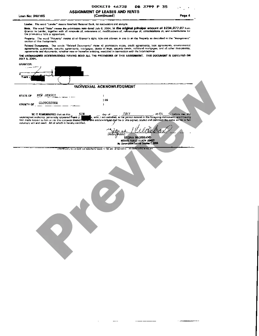 Preview Assignment Of Leases and Rents