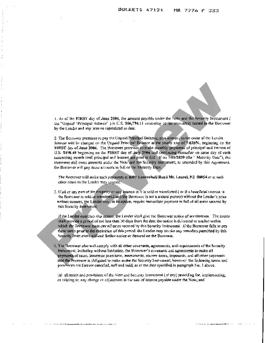 Preview Loan Modification Agreement