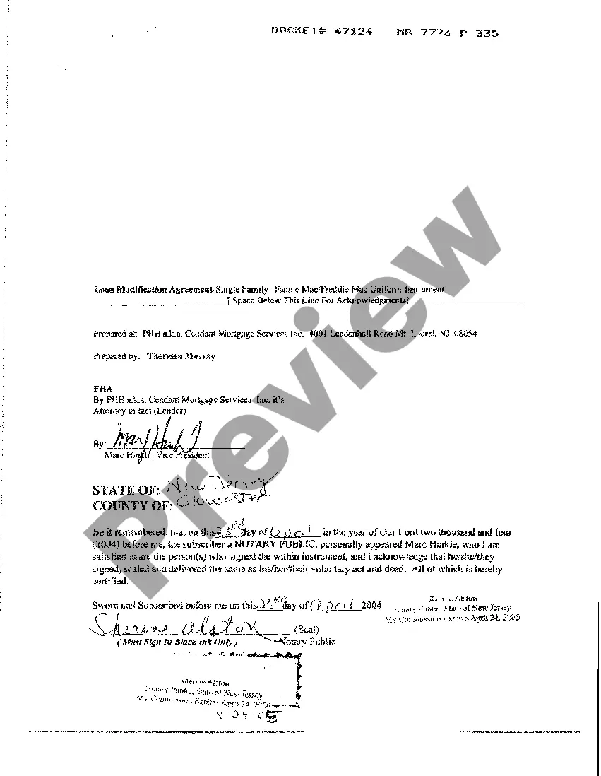 Preview Loan Modification Agreement