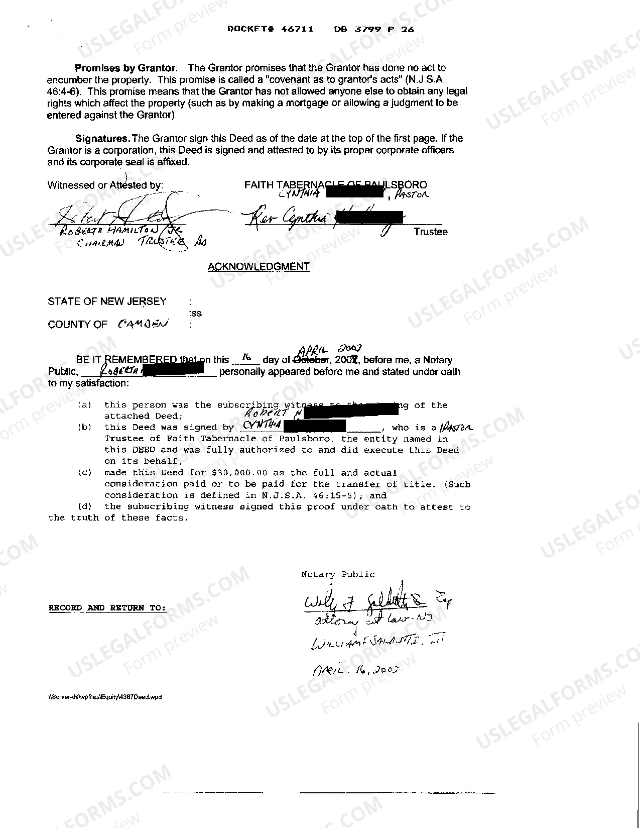 Preview Deed Between Two Religious Institutions