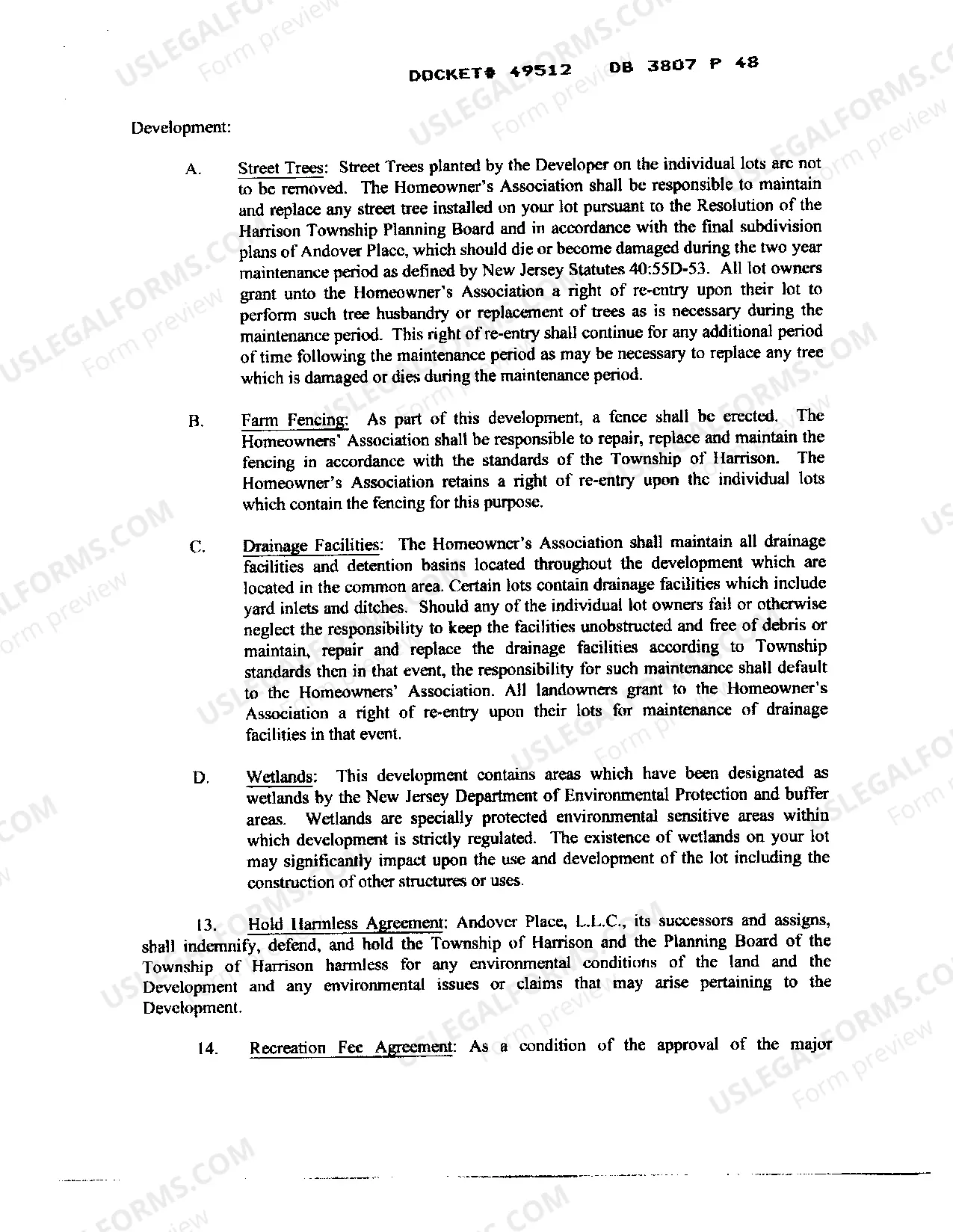 Preview Developer's Agreement with Town