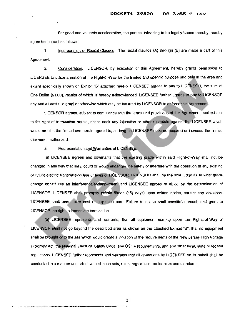 Preview A01 License Agreement for Construction upon Portion of Right of way - part 1