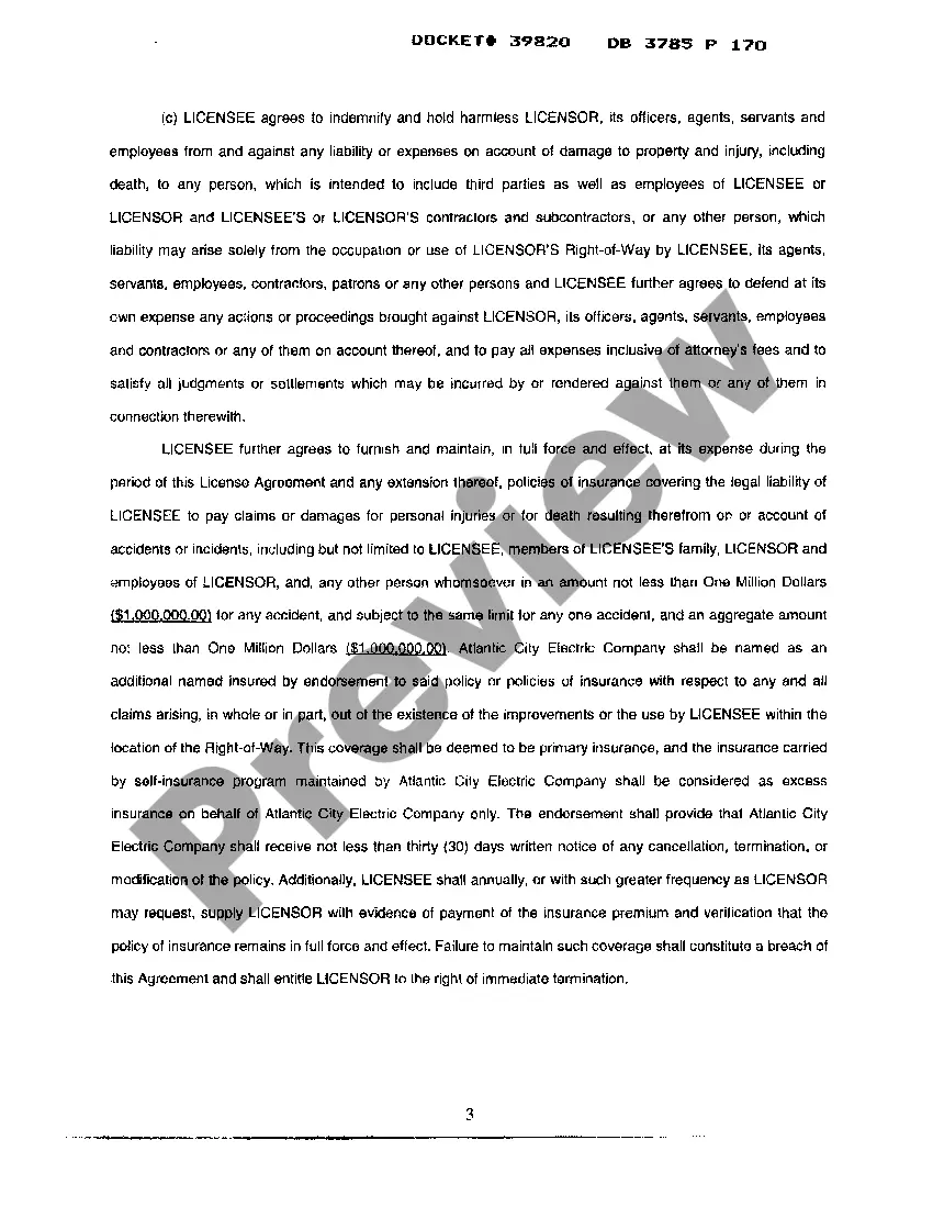 Preview A01 License Agreement for Construction upon Portion of Right of way - part 1