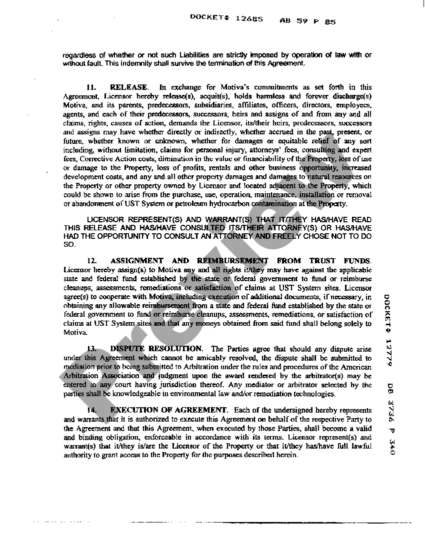 Preview Assignment of Lease Termination and Access Agreement