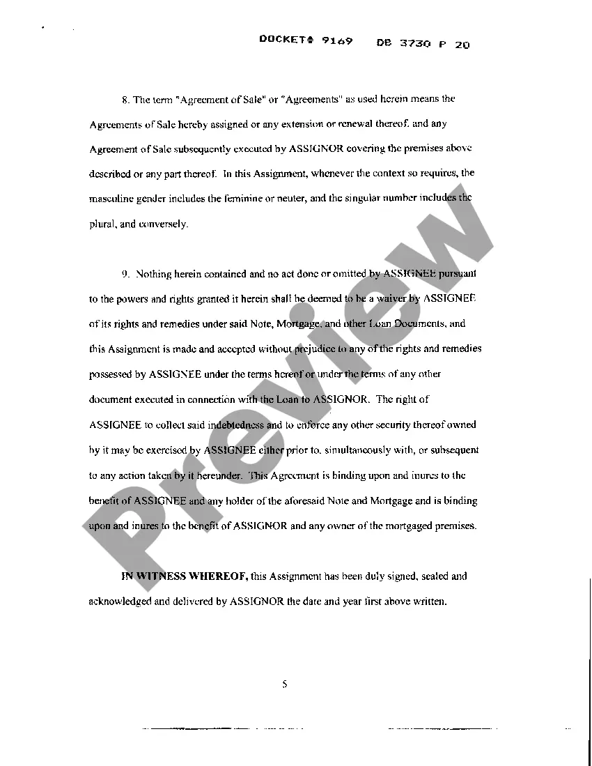 Preview Assignment of Seller's Interest In Agreements Of Sale Building Plans