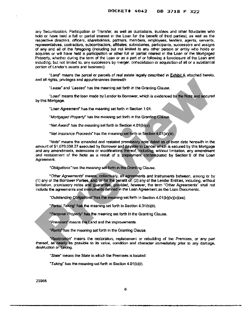 Get A01 Agreement for Extension and Restatement Of Mortgage - part 1 Preview A01 Agreement for Extension and Restatement Of Mortgage - part 1