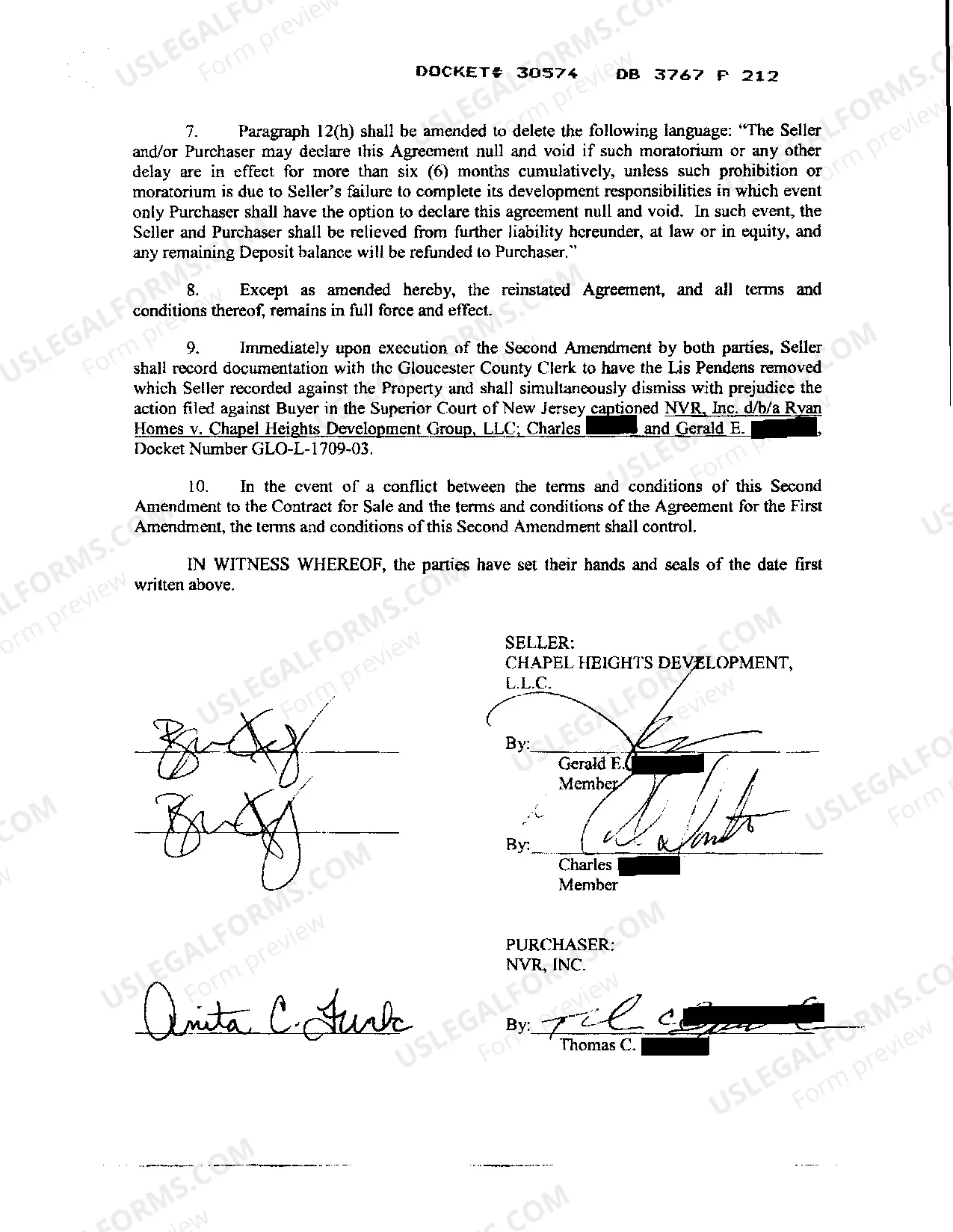 Preview Second Amendment To Lot Purchase Agreement