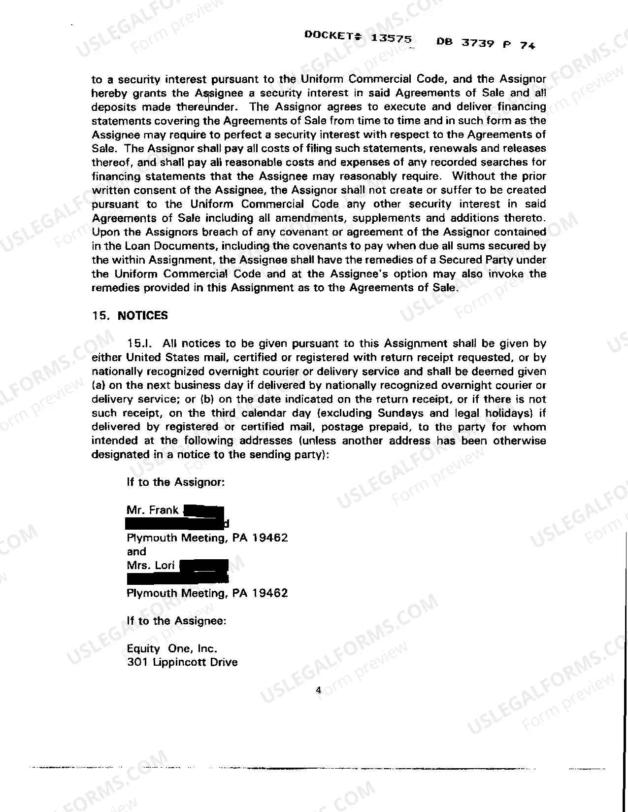 Preview Assignment Of Borrower's Interest In Agreement Of Sale