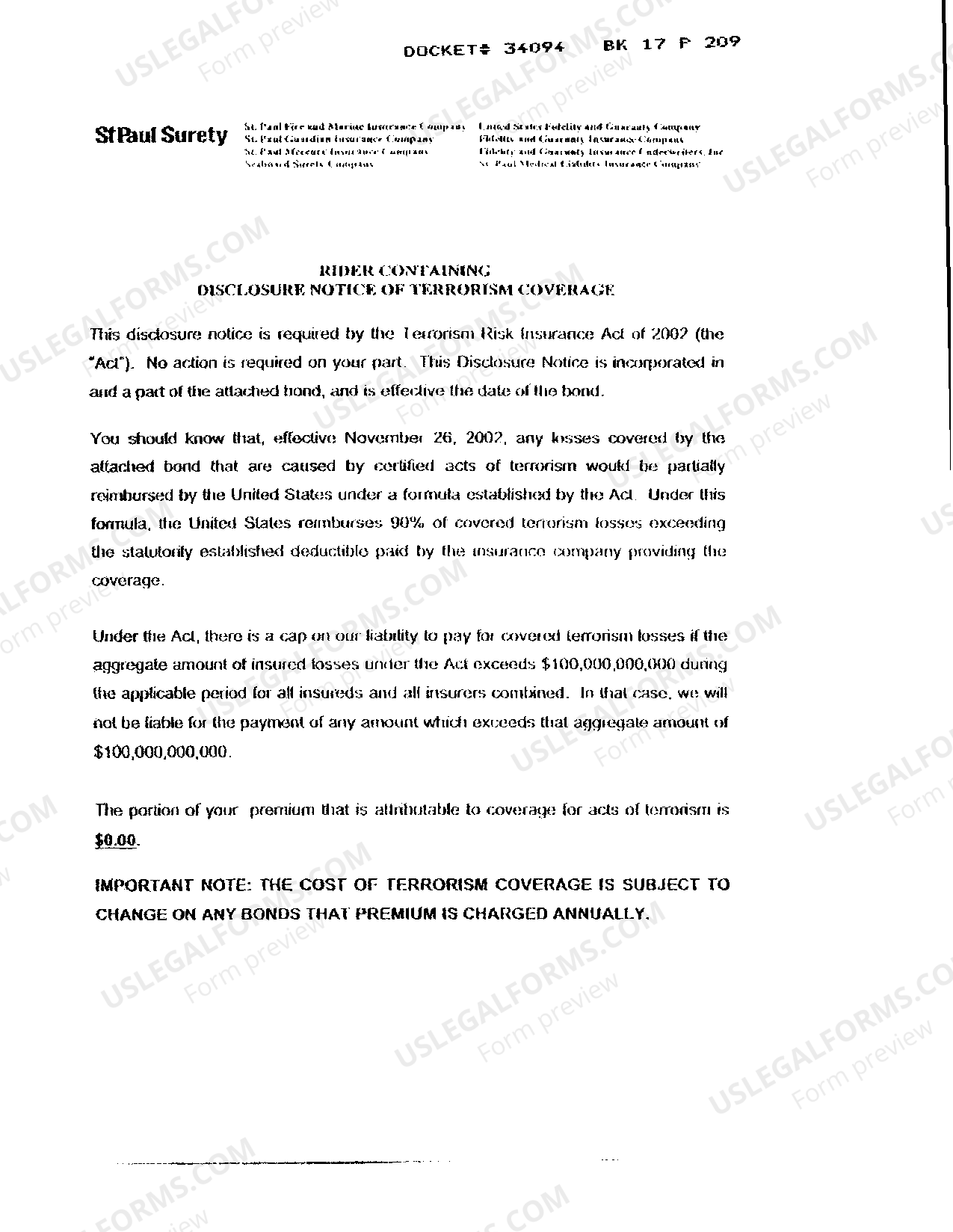 New Jersey Construction Lien Bond Rider US Legal Forms