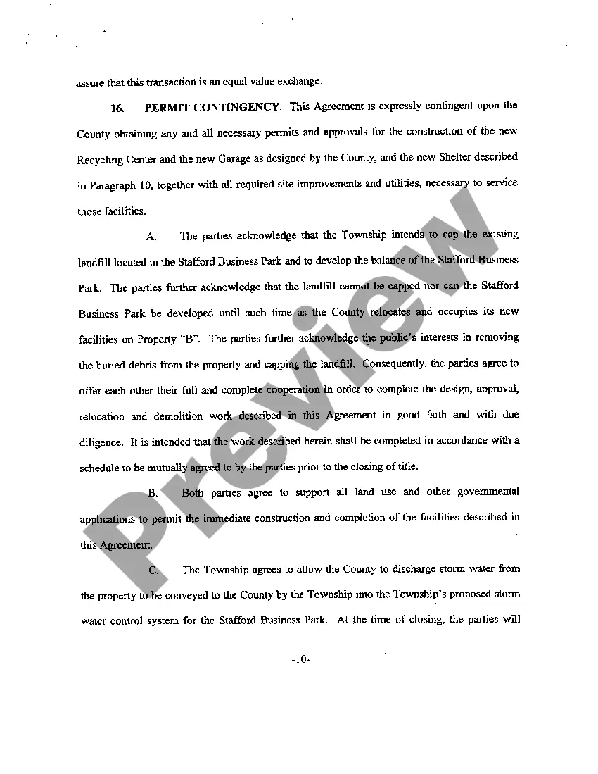 Preview Property Exchange Agreement