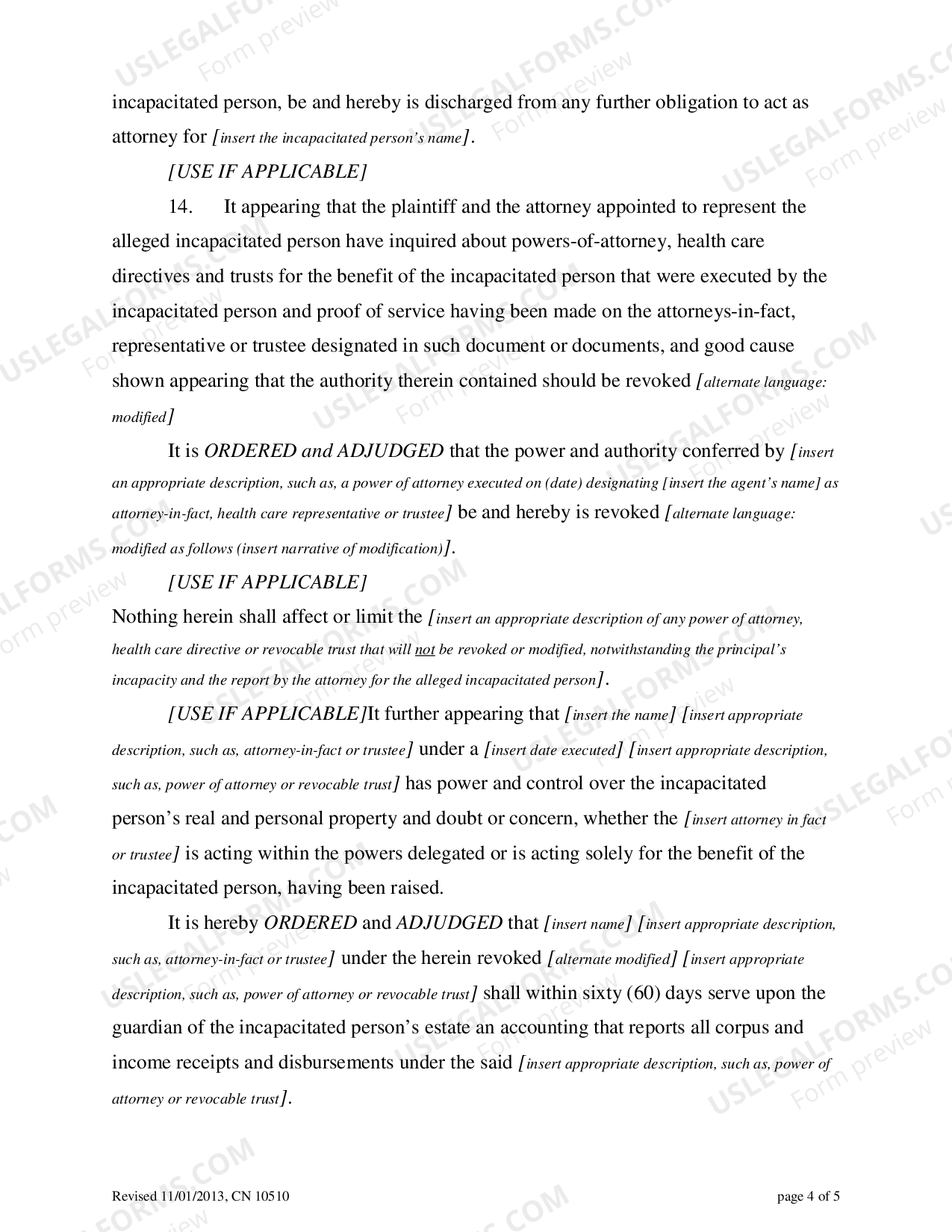 New Jersey Civil Action Judgment Of Legal Incapacity And Appointing A