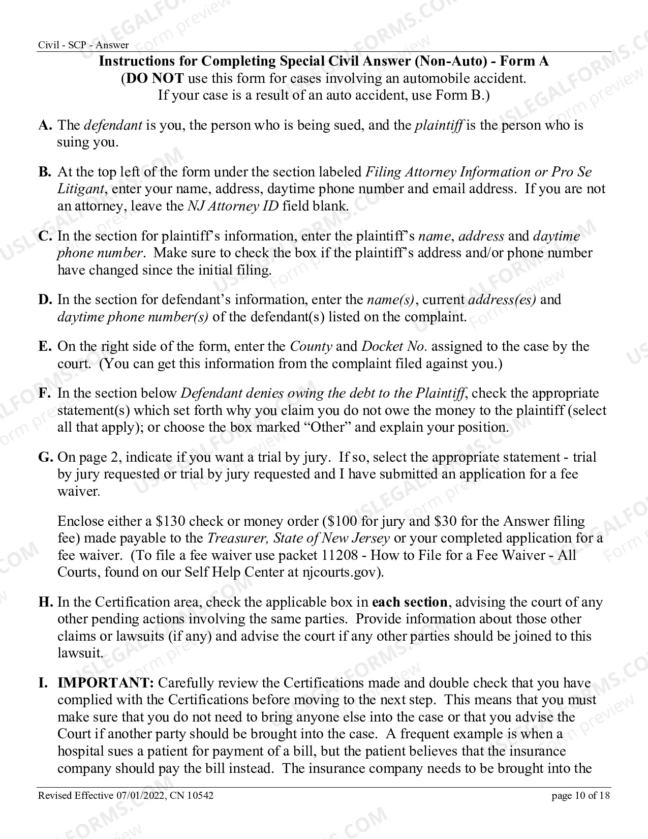 Preview How to Answer a Complaint in the Special Civil Part