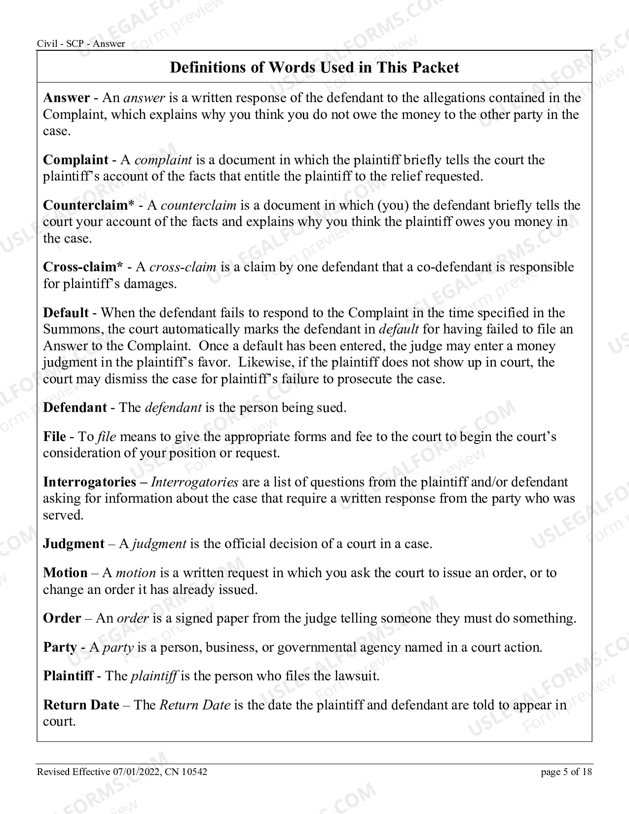 Preview How to Answer a Complaint in the Special Civil Part