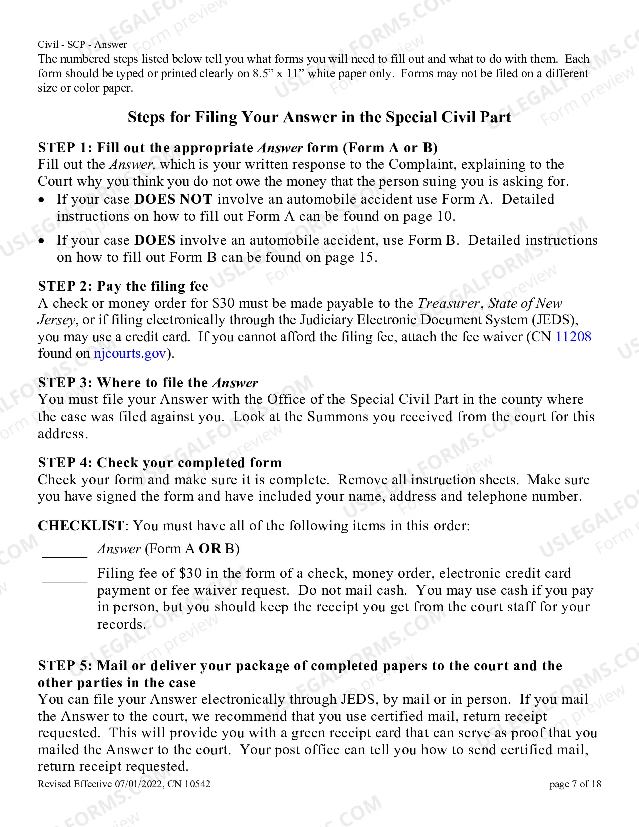 Preview How to Answer a Complaint in the Special Civil Part