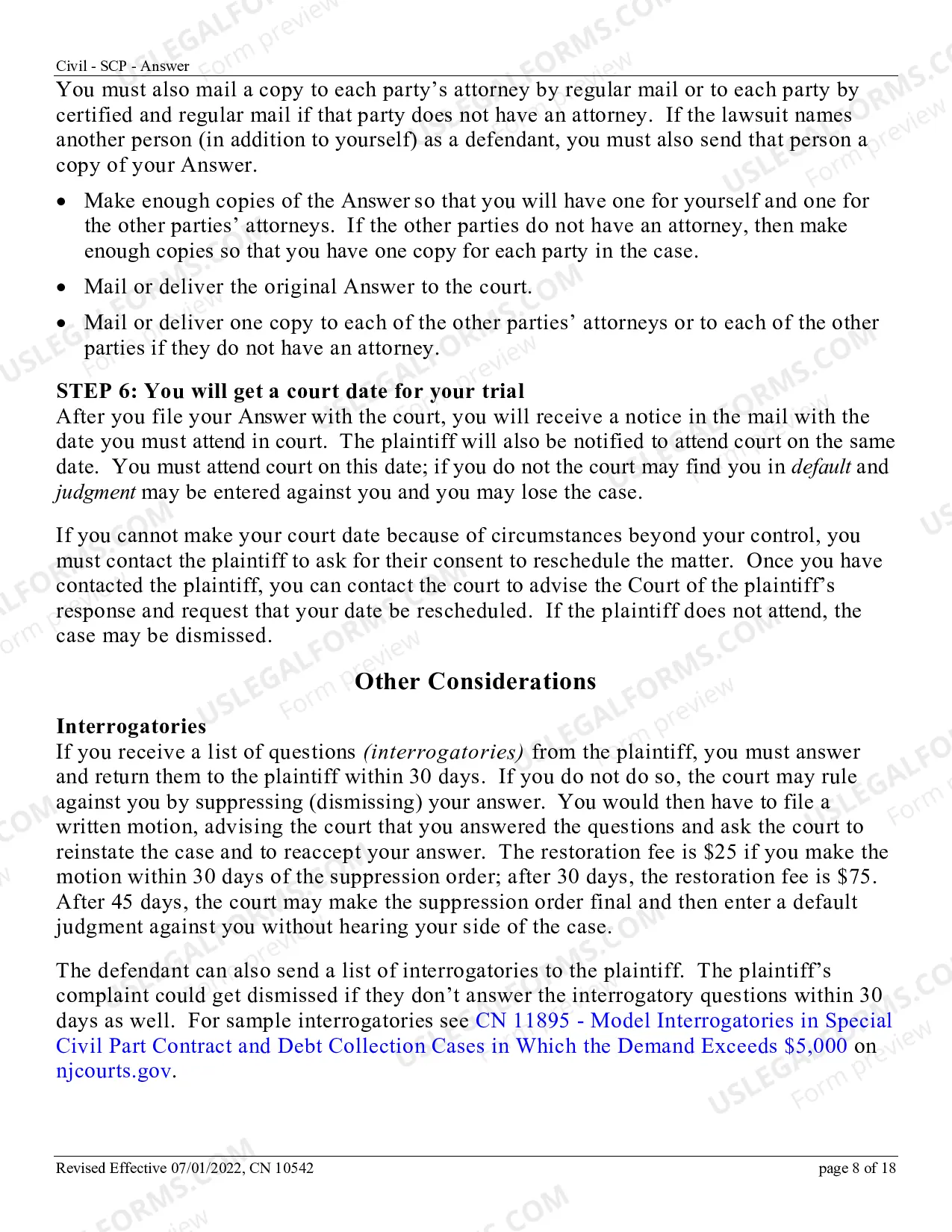 Preview How to Answer a Complaint in the Special Civil Part