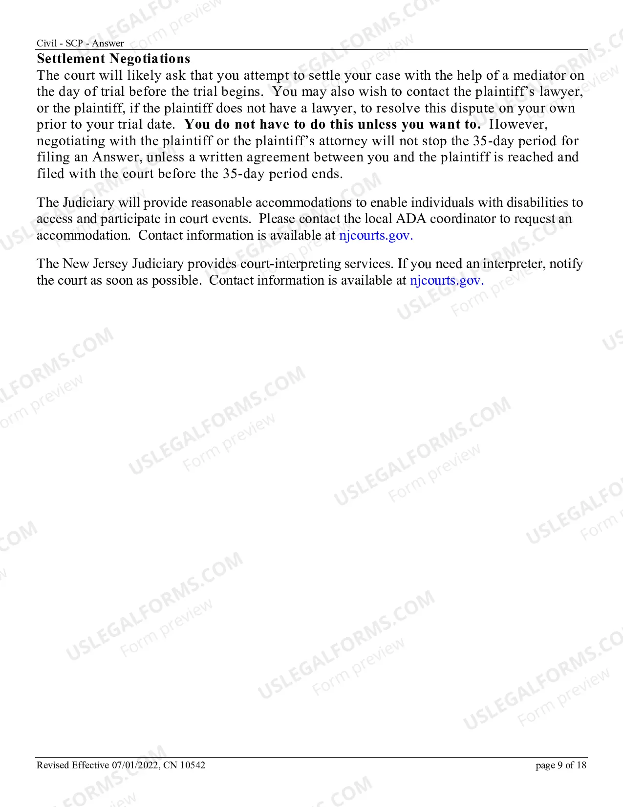 Preview How to Answer a Complaint in the Special Civil Part