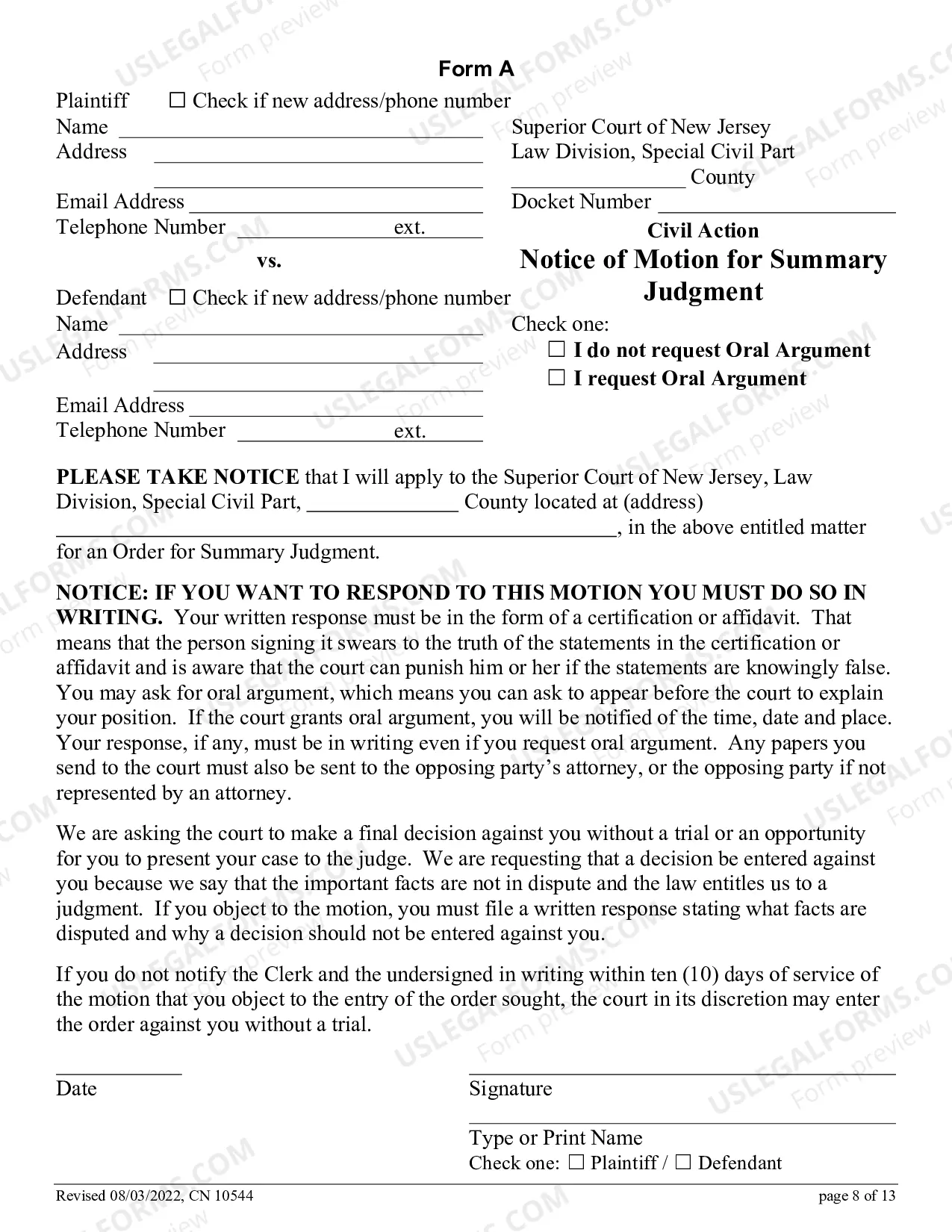 Preview How To Request A Judgment Or Dismissal Without A Trial (Motion For Summary Judgment)