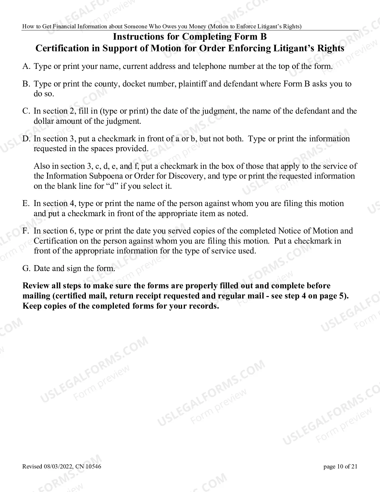 Preview How To Get Financial Information About Someone Who Owes You Money (Motion To Enforce Litigant's Rights)