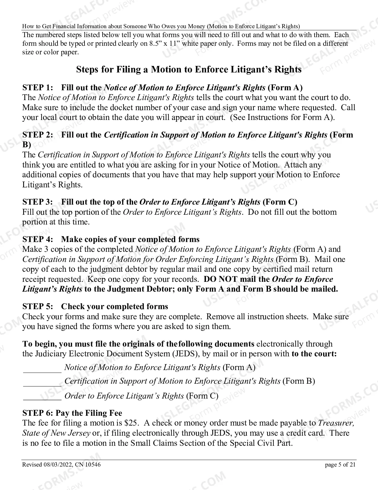 Preview How To Get Financial Information About Someone Who Owes You Money (Motion To Enforce Litigant's Rights)