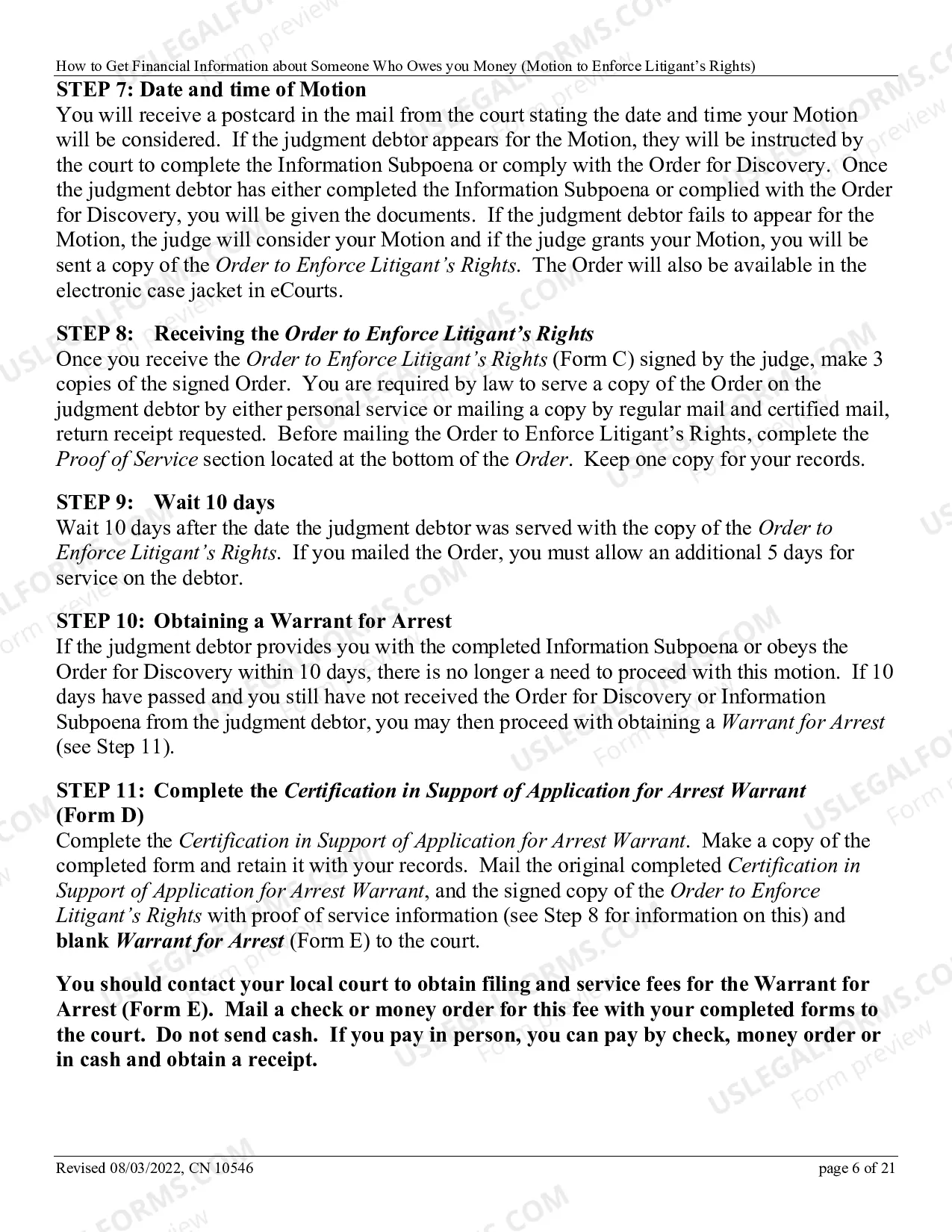 Preview How To Get Financial Information About Someone Who Owes You Money (Motion To Enforce Litigant's Rights)