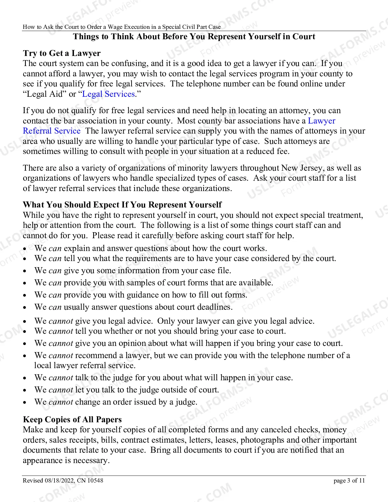 Preview How to Ask the Court to Order a Wage Execution in a Special Civil Part Case