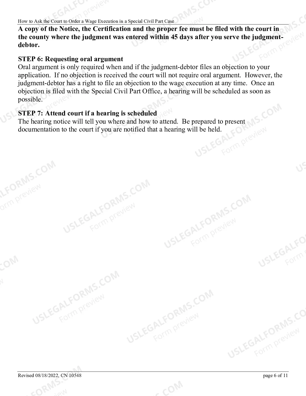 Preview How to Ask the Court to Order a Wage Execution in a Special Civil Part Case
