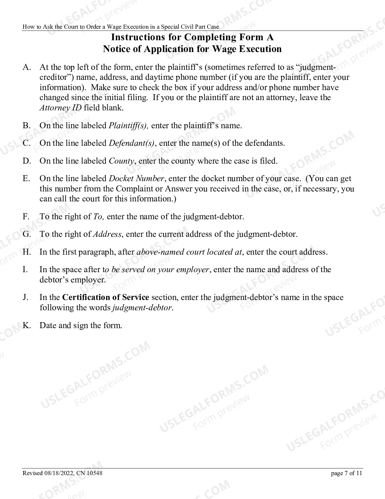 Preview How to Ask the Court to Order a Wage Execution in a Special Civil Part Case