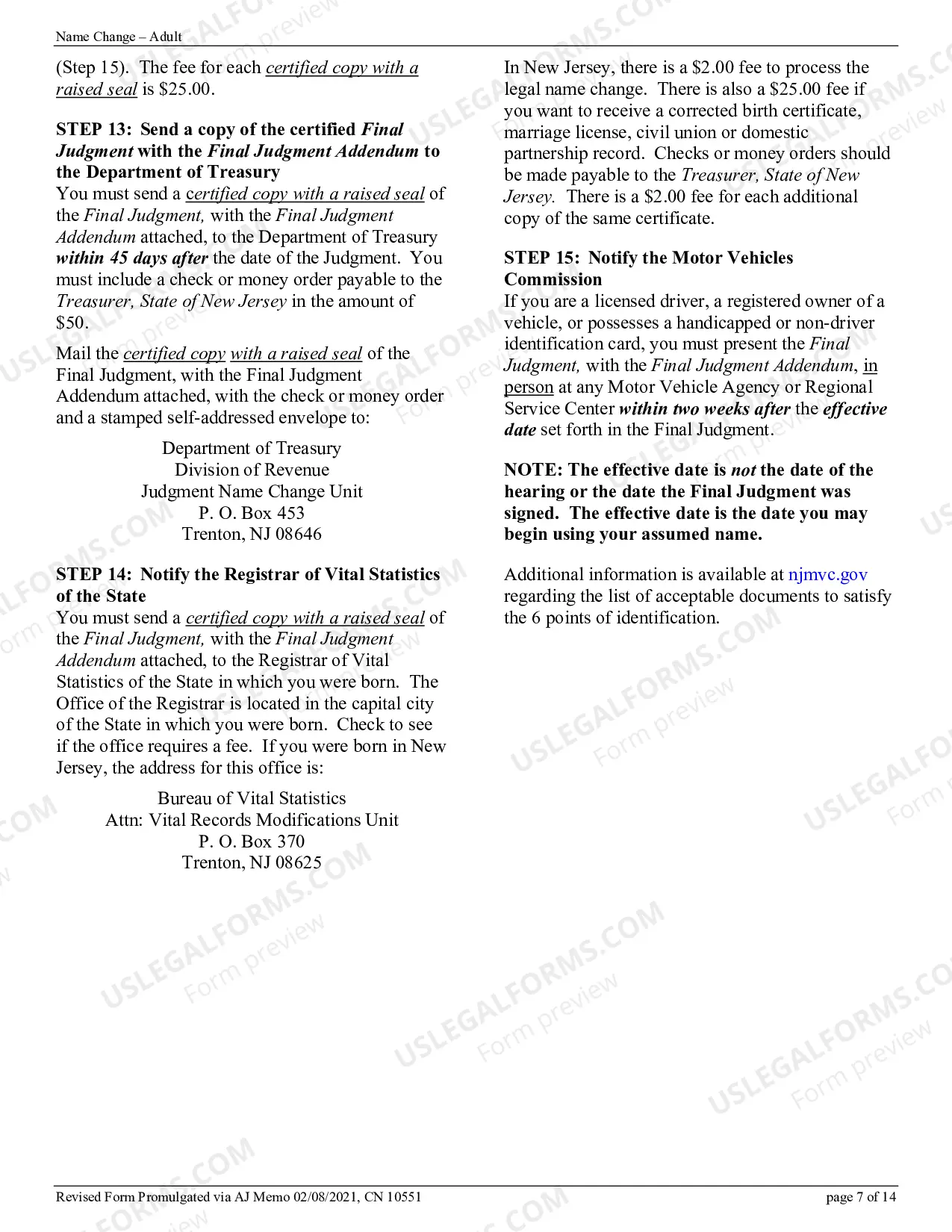 Preview How To Ask The Court To Change Your Name (Superior Court Of New Jersey - Law Division - Civil Part)