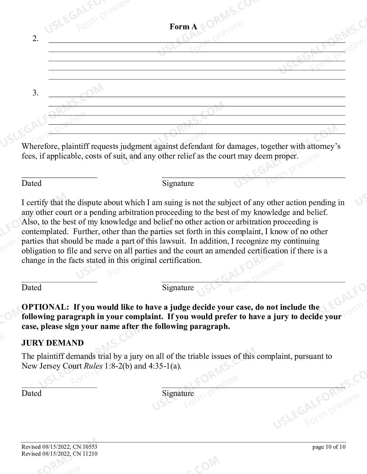 Preview How to File a Complaint in the Superior Court of New Jersey - Law Division - Civil Part