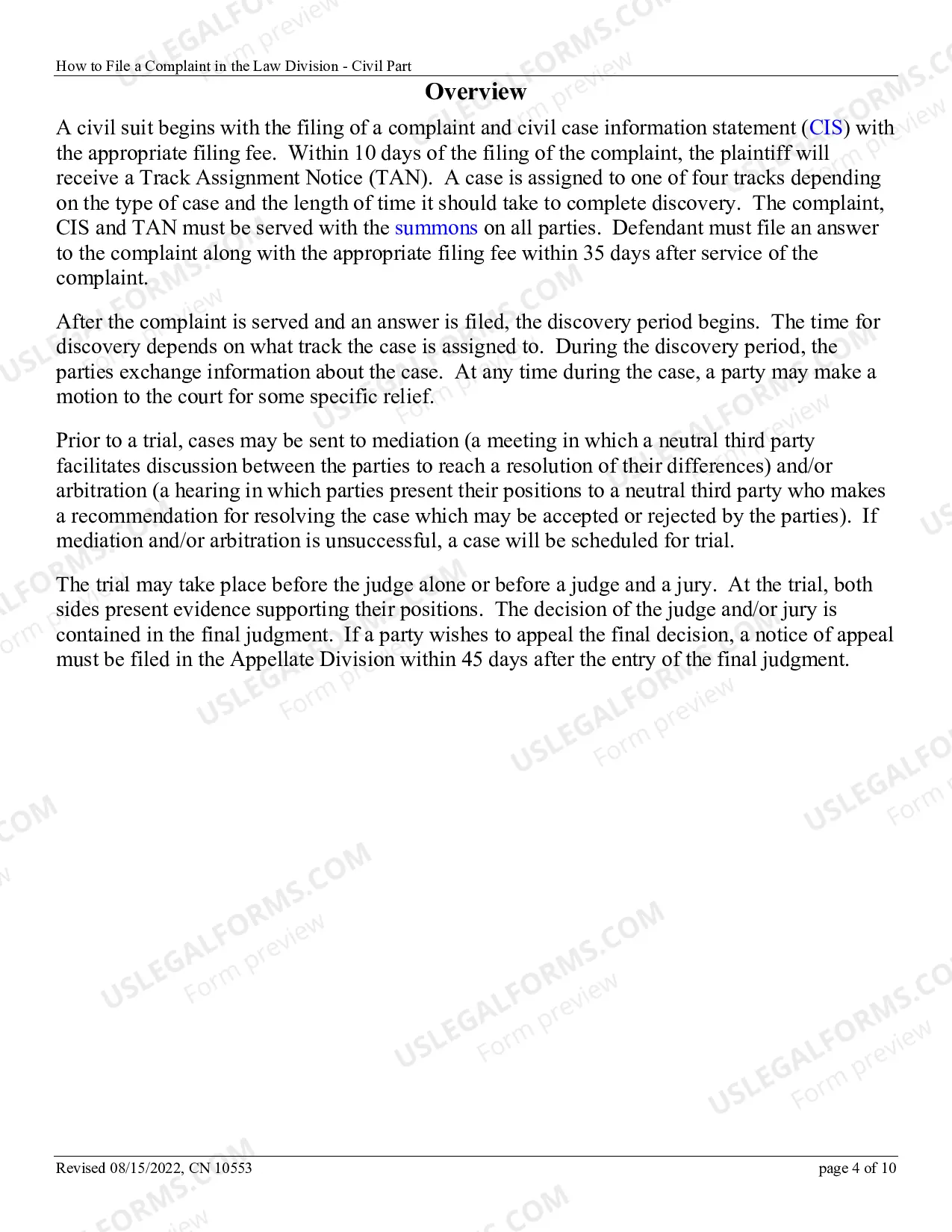 Preview How to File a Complaint in the Superior Court of New Jersey - Law Division - Civil Part