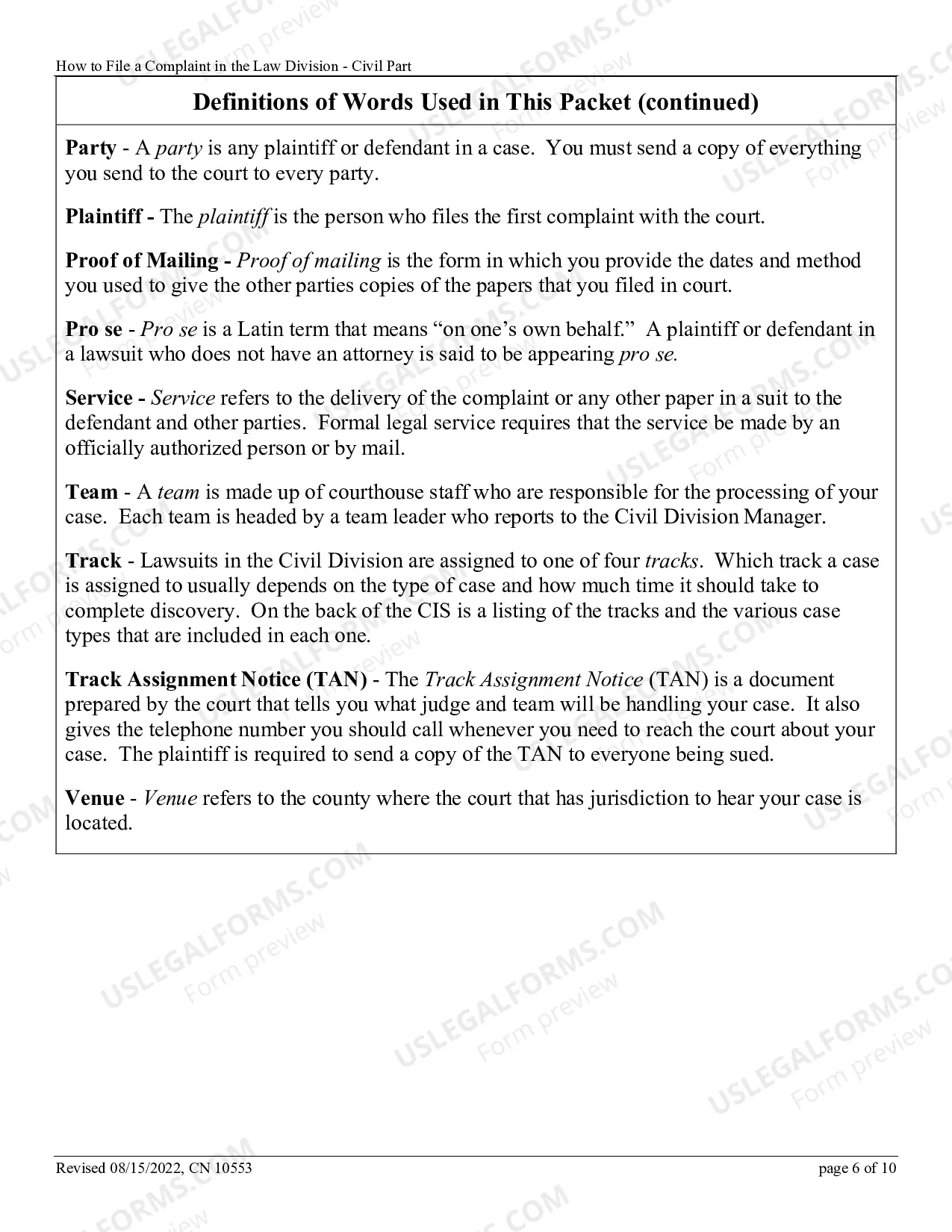 Preview How to File a Complaint in the Superior Court of New Jersey - Law Division - Civil Part