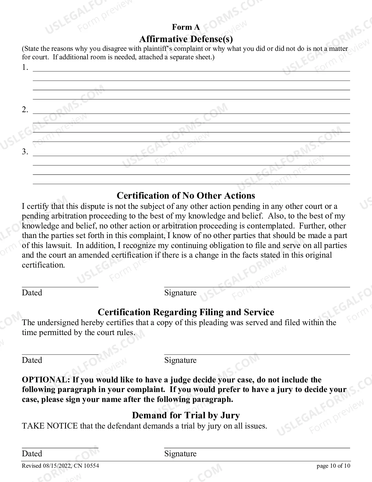 Preview How to File an Answer to a Complaint in the Superior Court of New Jersey - Law Division - Civil Part