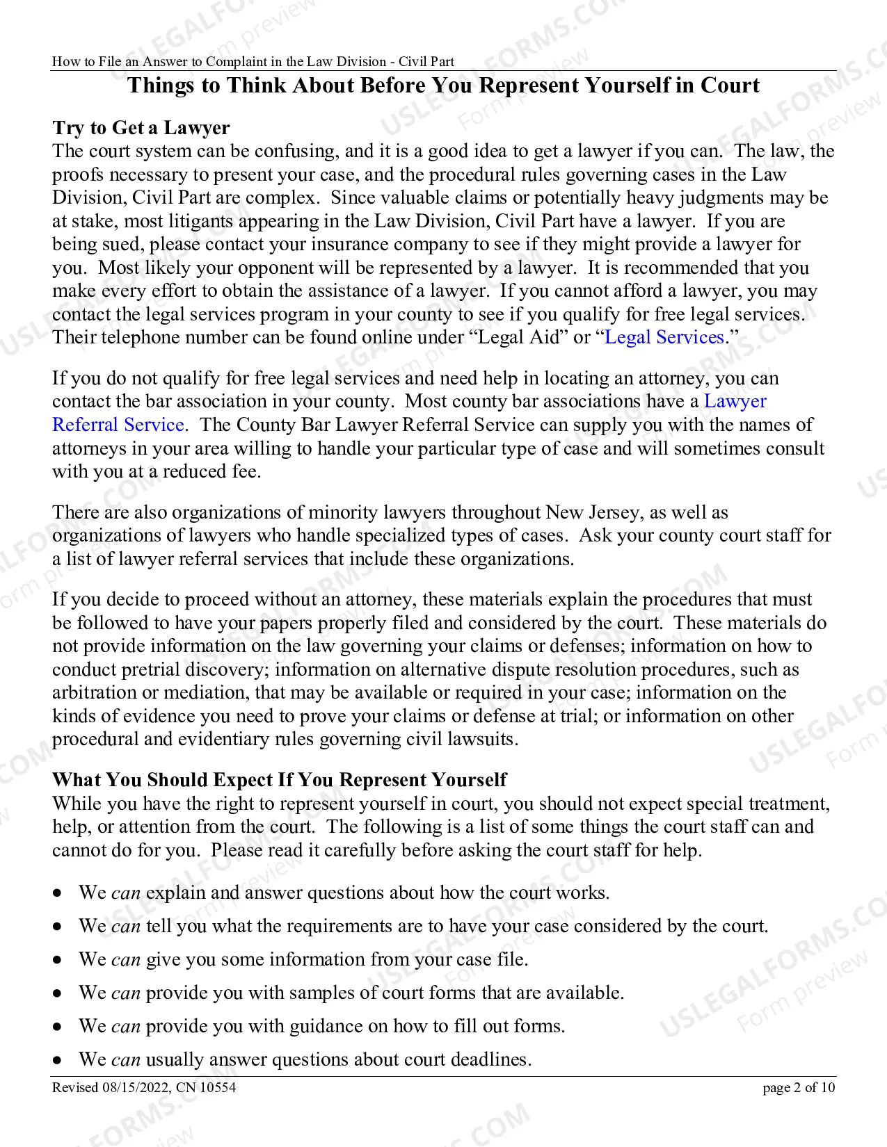 Preview How to File an Answer to a Complaint in the Superior Court of New Jersey - Law Division - Civil Part