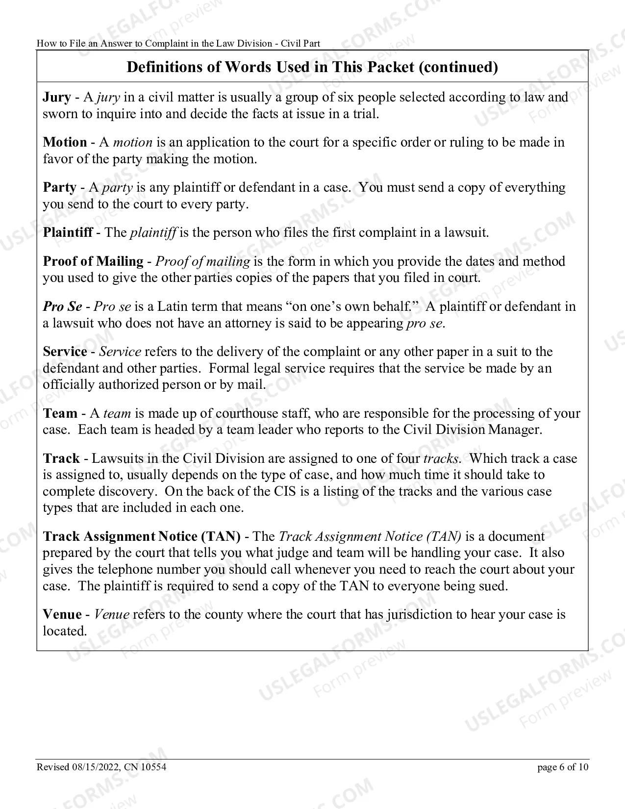 Preview How to File an Answer to a Complaint in the Superior Court of New Jersey - Law Division - Civil Part