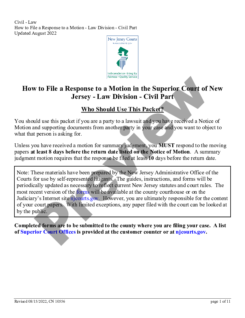 Newark How To File A Response To A Motion In The Superior Court Of New 