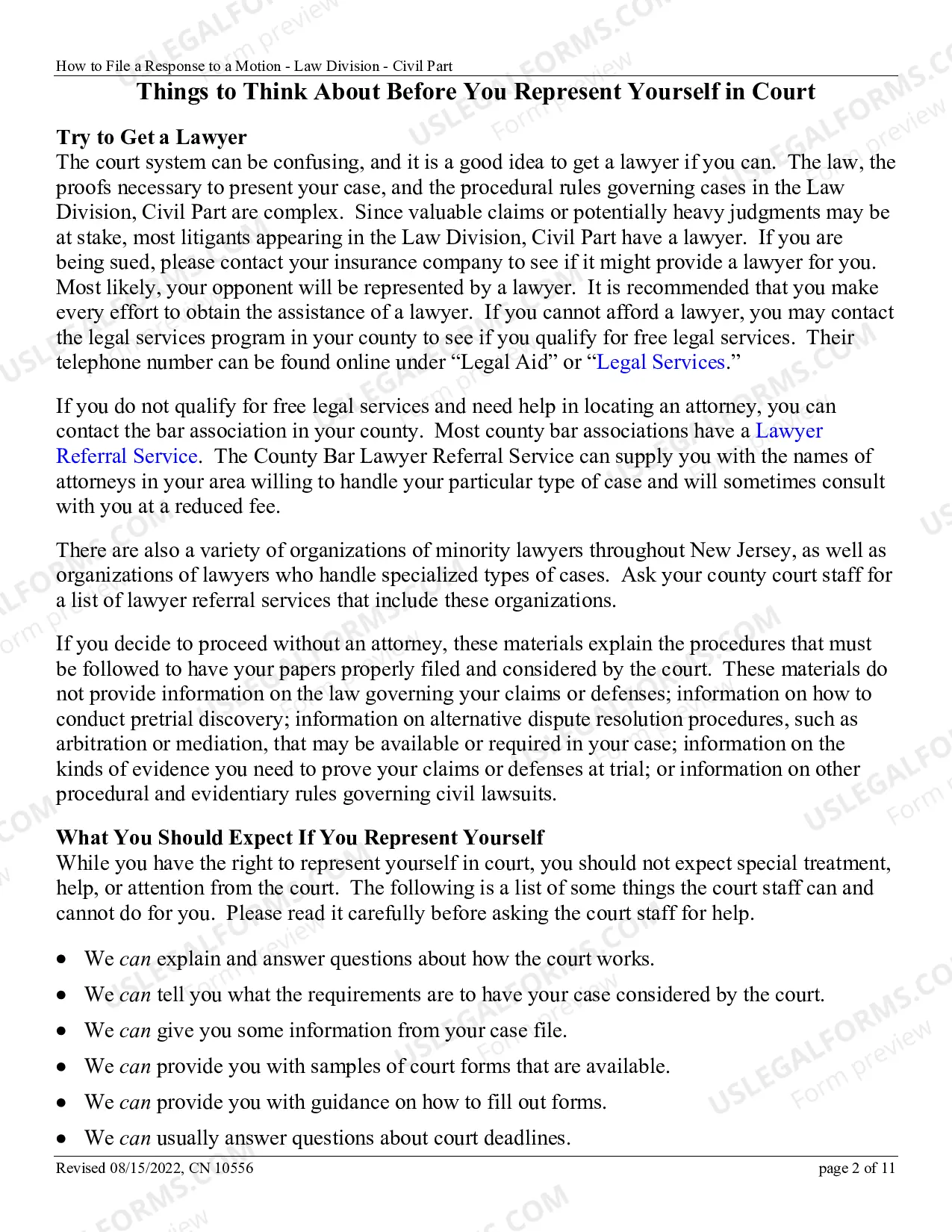 Preview How to File a Response to a Motion in the Superior Court of New Jersey - Law Division - Civil Part