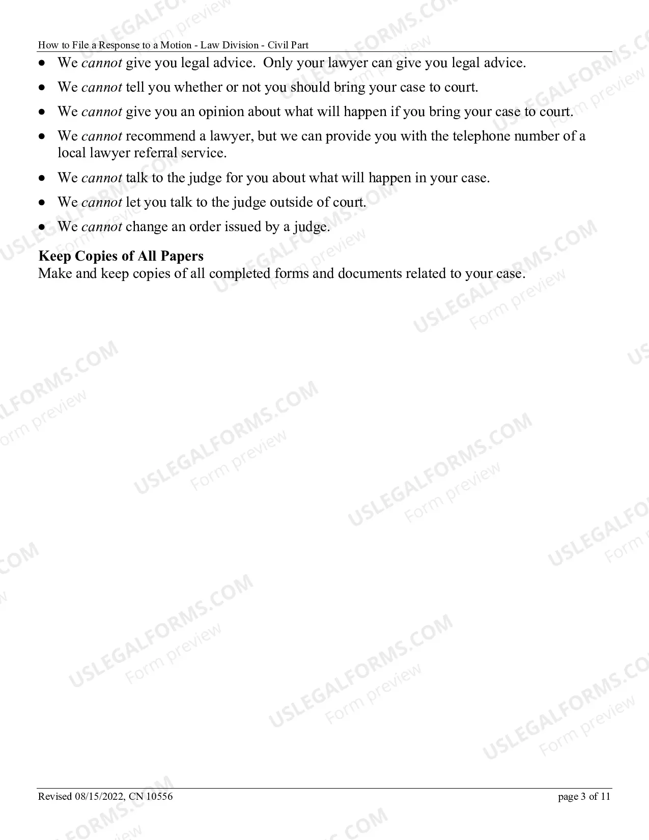 Preview How to File a Response to a Motion in the Superior Court of New Jersey - Law Division - Civil Part