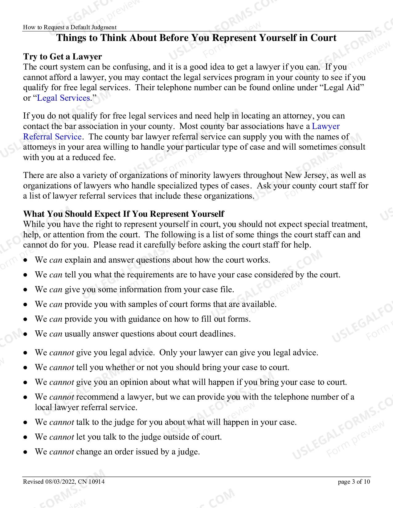 Preview How to Request a Default Judgment in the Superior Court of New Jersey - Special Civil Part (Small Claims and Regular Special Civil Part Cases)