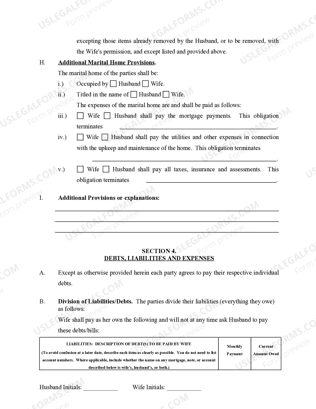 Preview Marital Domestic Separation and Property Settlement Agreement Minor Children Parties May have Joint Property or Debts effective Immediately
