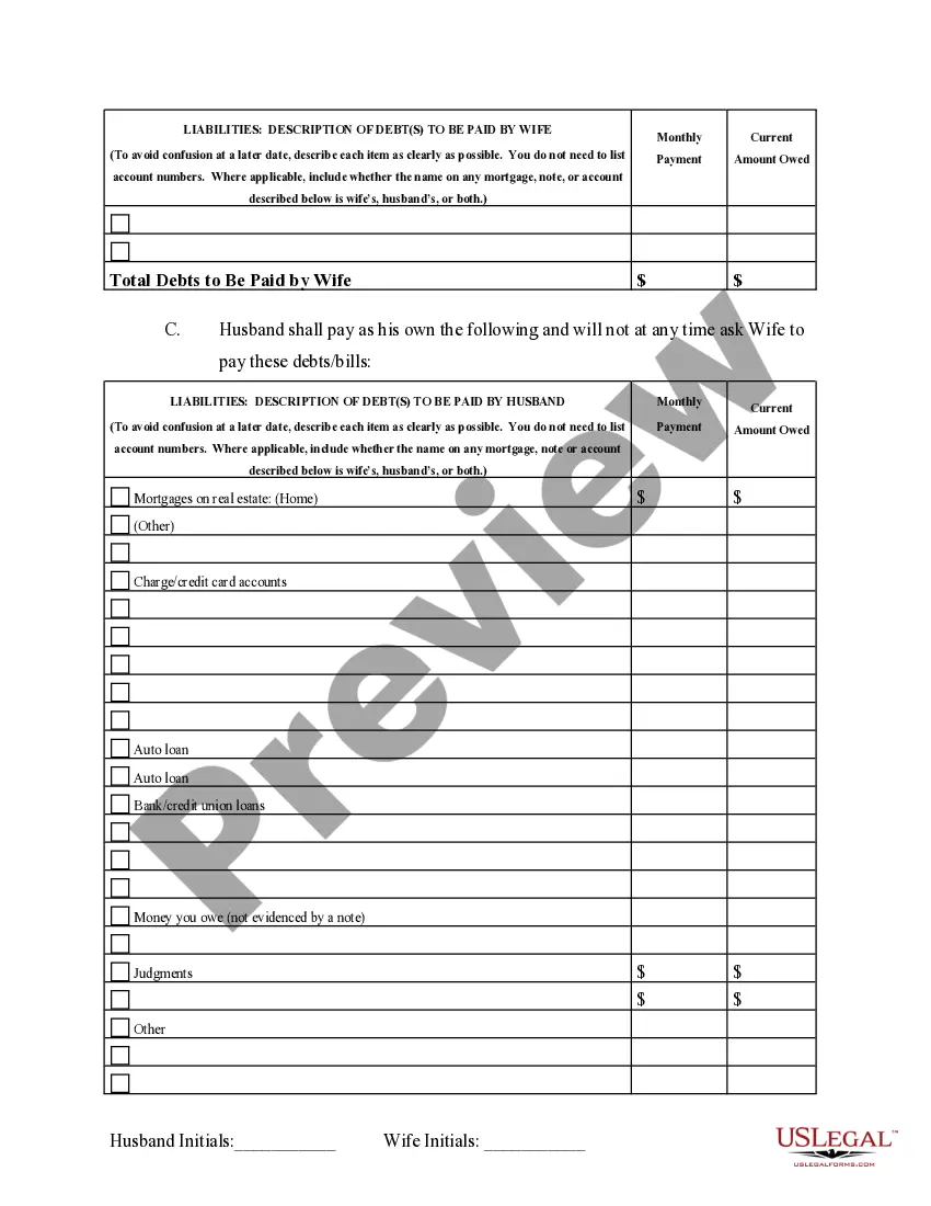 Preview Marital Domestic Separation and Property Settlement Agreement Adult Children Parties May have Joint Property or Debts where Divorce Action Filed