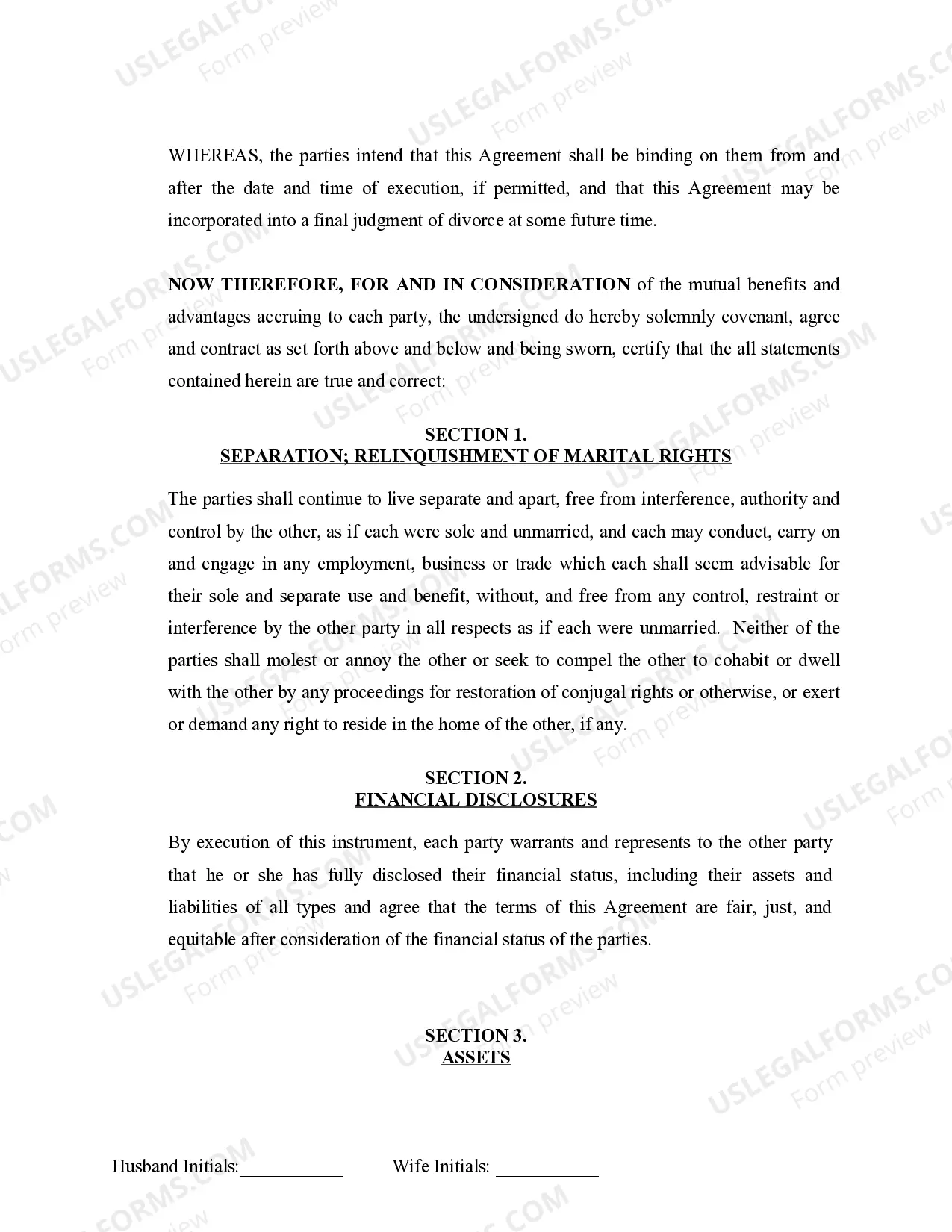 Preview Marital Domestic Separation and Property Settlement Agreement Adult Children Parties May have Joint Property or Debts effective Immediately
